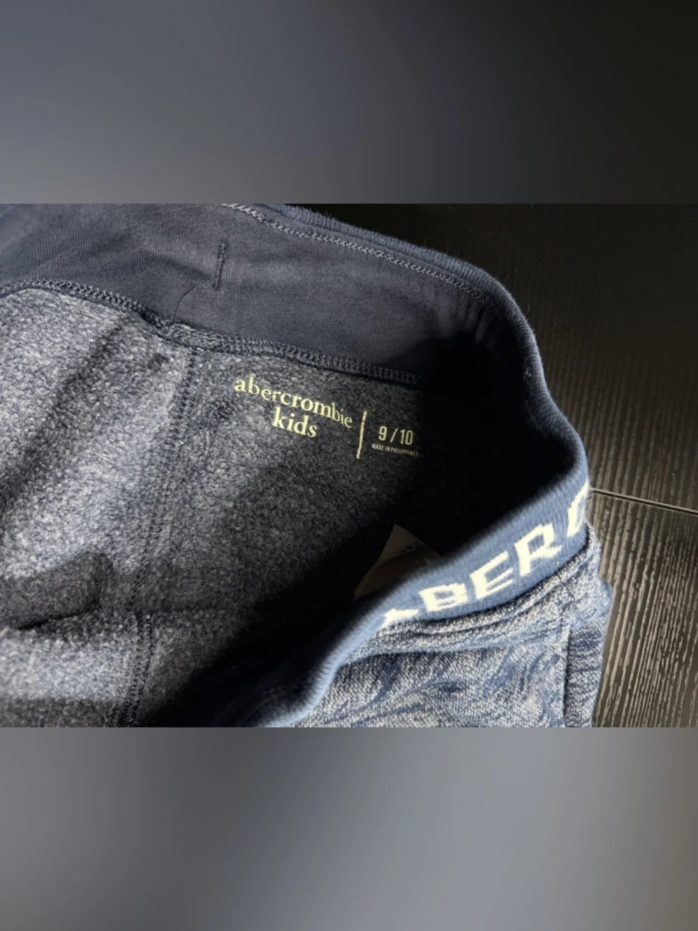abercrombie kids Heathered Blue Joggers with Logo